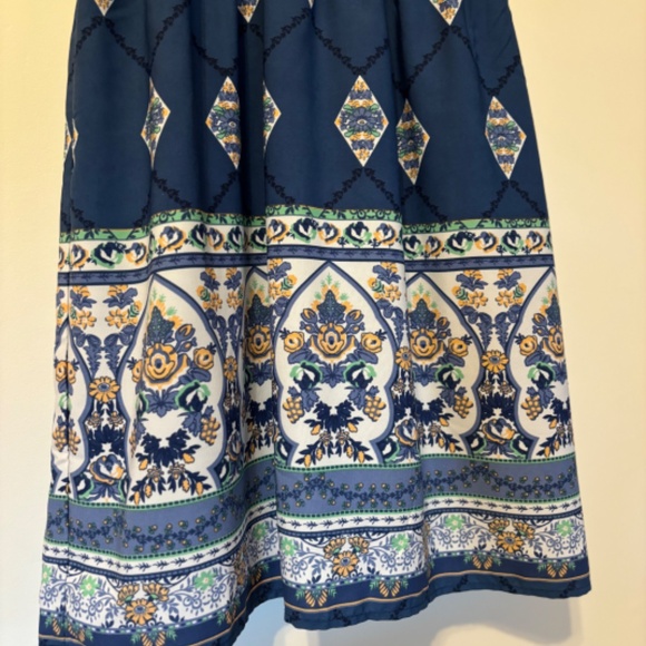 women's monteau Los Angeles garden dress blue size small - Picture 5 of 5
